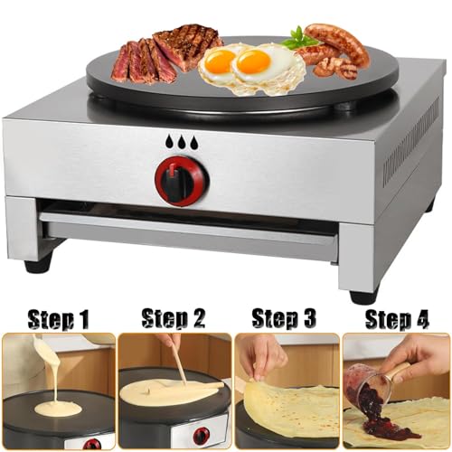 Multifunktions-Gas-Pfannkuchen-Maschine, kommerzielle Crepe-Maschine, verdickter Edelstahl-Körper 20mm verdickt großen Durchmesser Kuchenplatte für Business, Get-Togethers – Bild 6