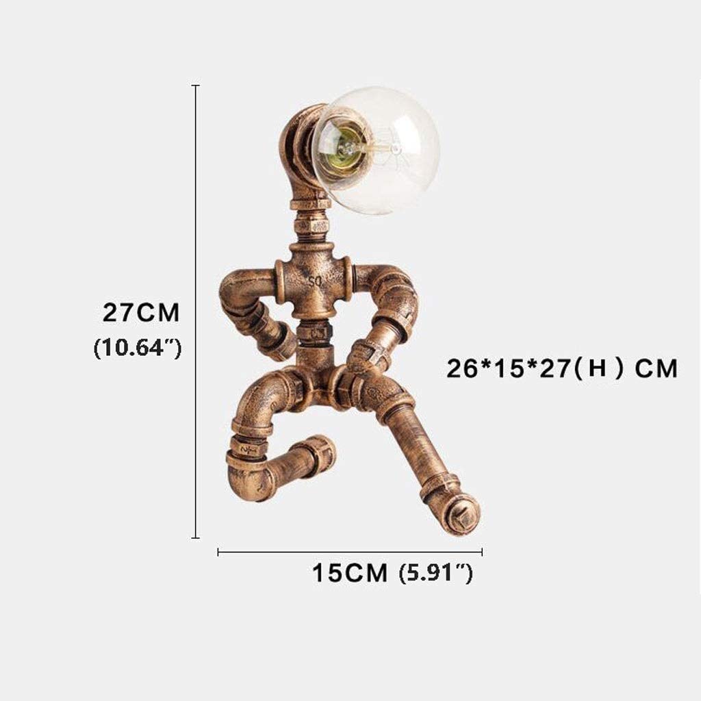 Lampa Stołowa Do Salonu Lampa Stołowa W Stylu Vintage, Retro Przemysłowe Żelazne Rury Wodne Lampa Biurkowa Lampka Nocna Lampka Nocna Sypialnia Biuro Badania Lampa Led Lampka Nocna(A)