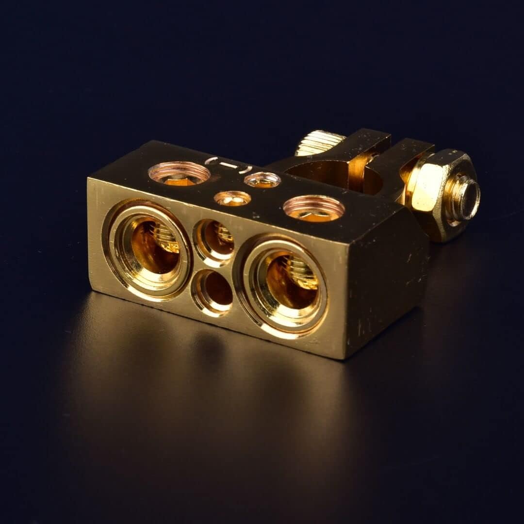 SUNMORN Battery Post Terminals, 0/2/4/6/8 AWG Inputs Battery Terminals, Multiple Battery Terminal Connectors, Positive Negative Car Battery Terminal, Battery Terminal Covers