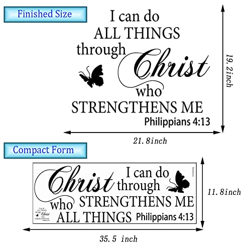 Motivational Quotes Vinyl Wall Decal Stickers I Can Do All Things Through Christ Who Strengthens Me Vinyl Christian Quotes Bible Scripture Inspirational Words Wall Stickers Religious Home Décor #TOP6