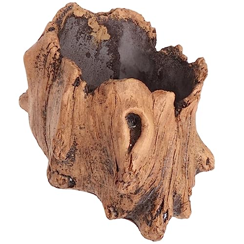 MOBUTOFU Maceta De Imitación Tronco De Madera para Suculentas y Plantas Artificiales Decoración Retro para Jardines y Balcones