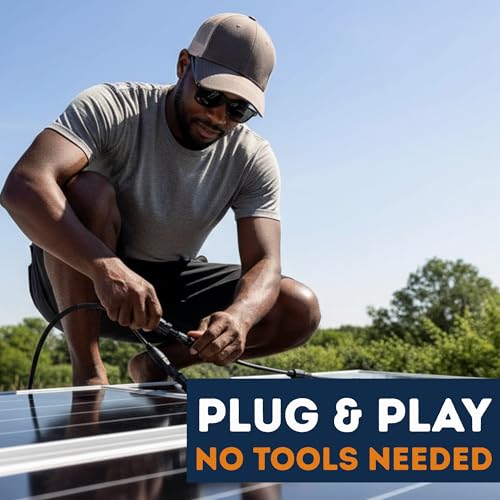 XYRIS Solar Connectors Y Branch Parallel 1 to 2 Adapter Cable Wire Plug Tool Kit for Solar Panel (M/FF+F/MM)