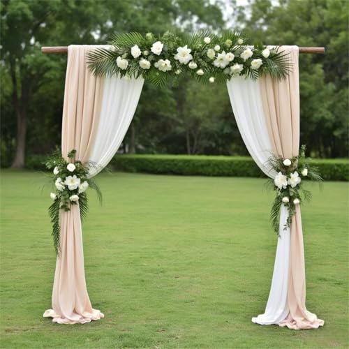 Luxurious Champagne Chiffon Fabric - 5 Yards of 60" Wide Sheer Draping for Elegant Wedding Arches and Party Décor 5 Luxurious Champagne Chiffon Fabric - 5 Yards of 60" Wide Sheer Draping for Elegant Wedding Arches and Party Décor - Image 4
