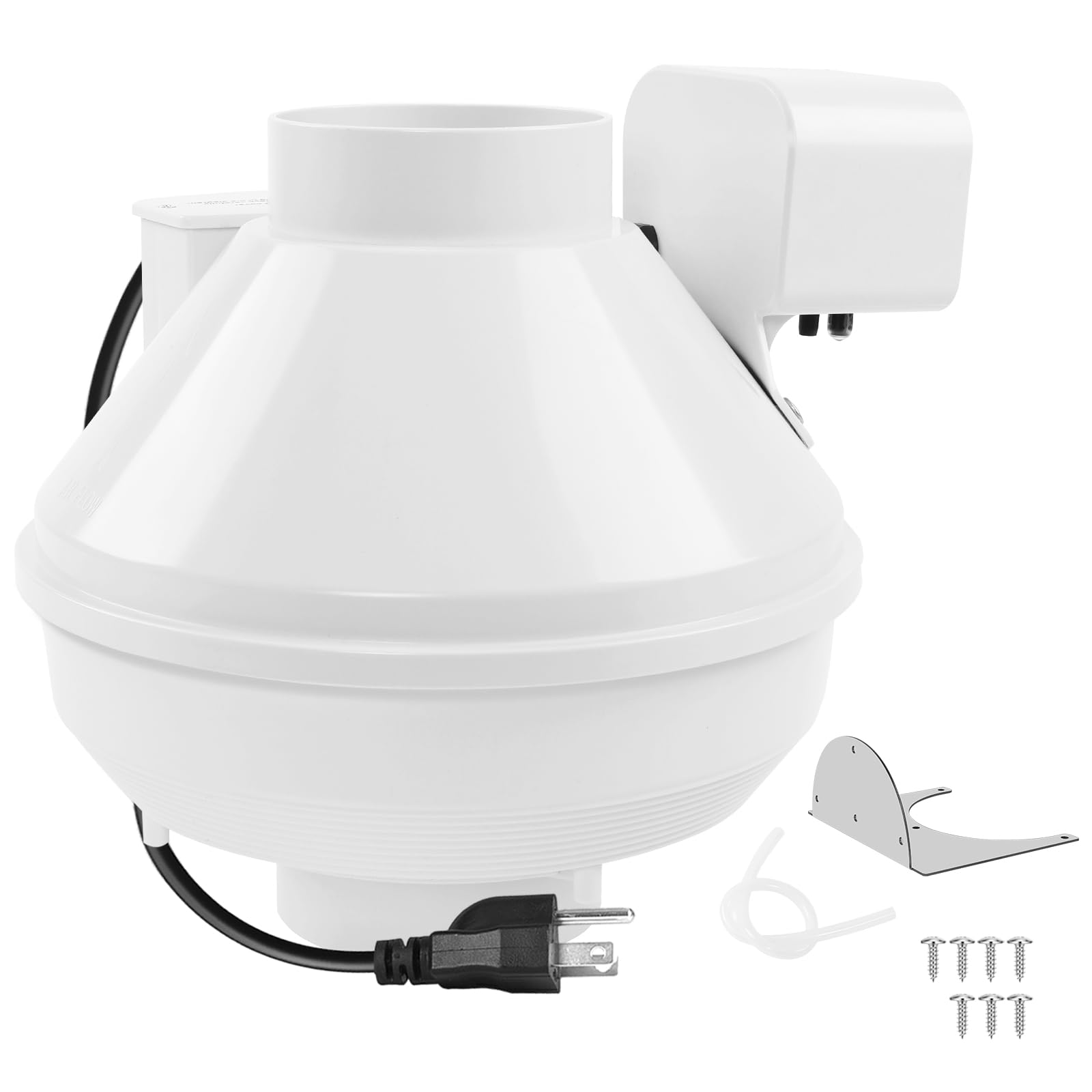 Ventilador de refuerzo para secadora de 4 pulgadas con enchufe, compatible con ventiladores de refuerzo DBF 110. Aumenta la presión de escape, seca ropa, toallas, sábanas, etc., más rápido. Ventilador de ventilación para secadora de 167 CFM.