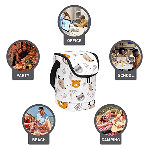 Lonchera para el trabajo y escuela con estampado animal ideal para picnics de fin de semana 4