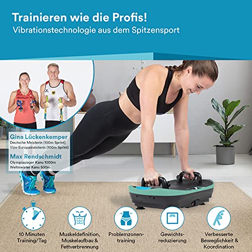 Skandika Vibrationsplatte V2 | Trainingsgriffe und Trainingsbänder, Oszillierende Vibration, Curved Design, leiser Motor… – Bild 3