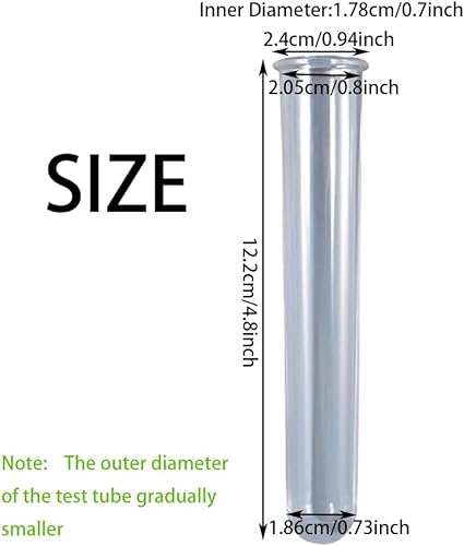 Miniatura 2 de 9 tubos de ensayo transparentes para estación de propagación de plantas, hidropónicoflores para decoración de escritorio de oficina en casa (tubo de
