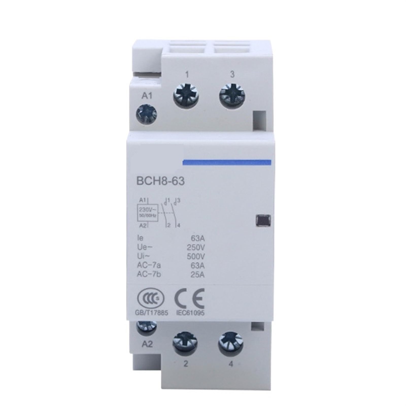 NVSFZGIYG ICT Single-Phase Guide Rail Contactor 63A 2P Household for Smart Home 2NO/2NC 1NO+1NC 24A 110A 230A 1Pcs(63A 2NO 24V)