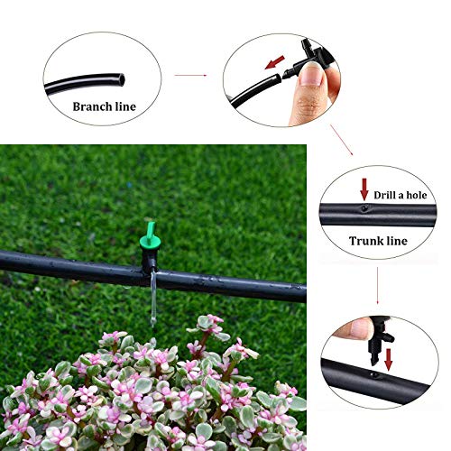 Image of 60 Pieces Drip Emitter, 3 Sizes Garden Flag Irrigation Dripper Emitter, Trees and Shrubs, Per Hour1 GPH, 2 GPH, 4 GPH.