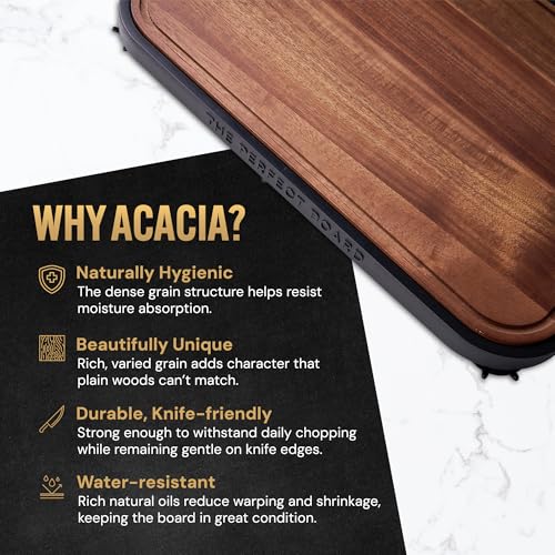 Tabla de cortar en madera de acacia 43x30 cm rectángular miniatura 2