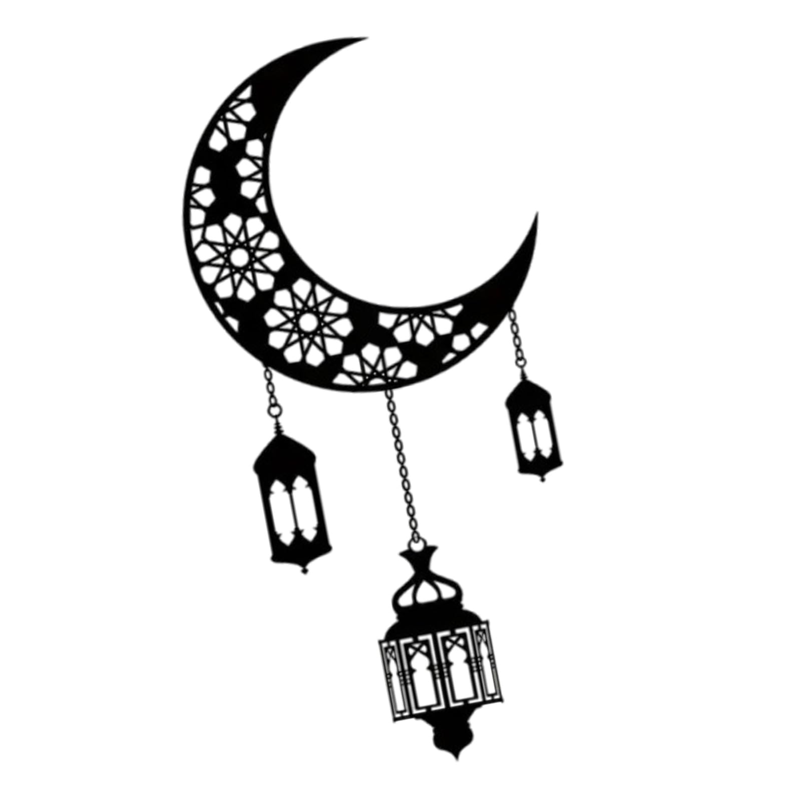 CUNZJIA Ramadans Tassels Metal Wall Hanging Decors Hollowed Out Ornament Door Sign for Home Eid Festival Party Decoration