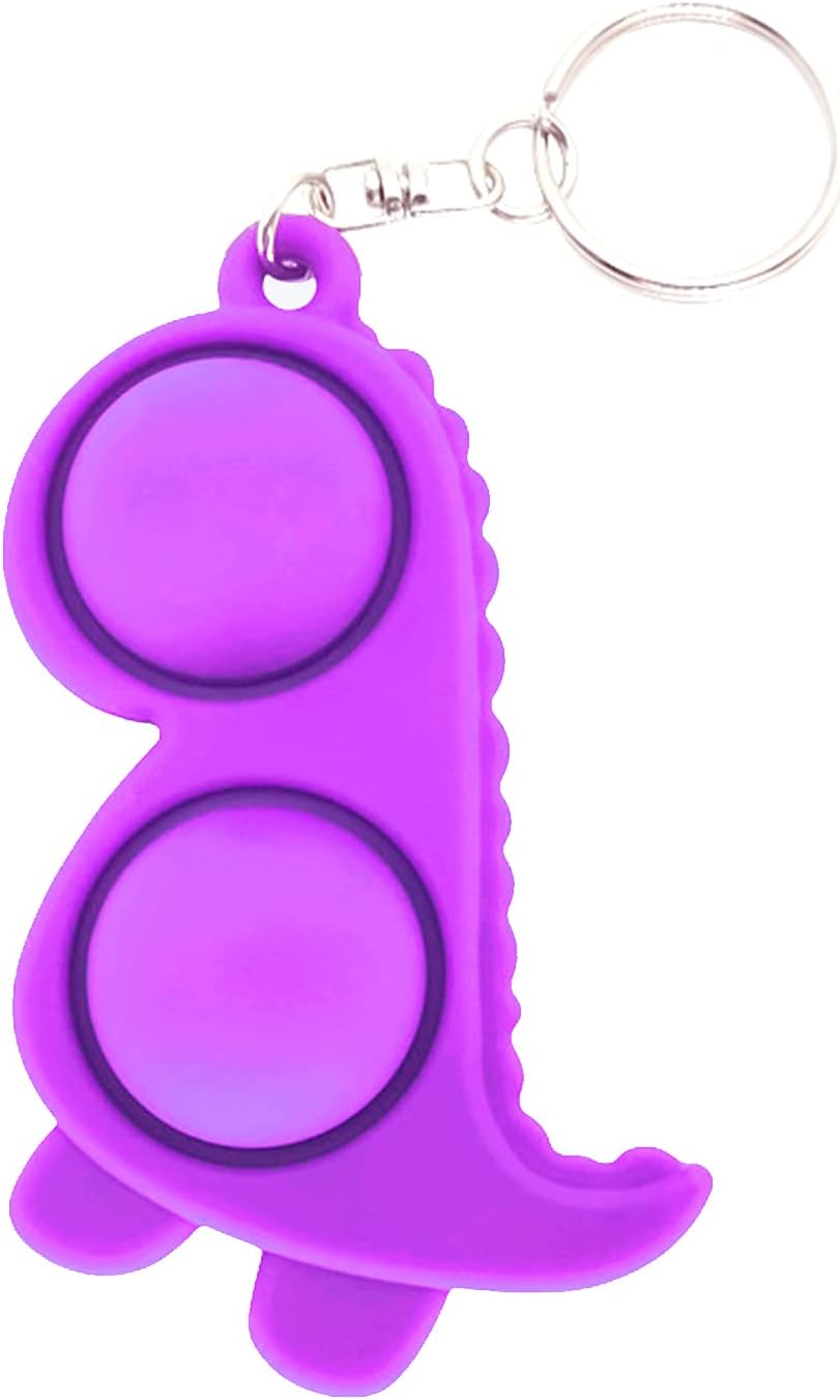 SPSEFIH Simple Dimple Fidget Toy, Stress Relief Hand Toys for Kids & Adults, Anxiety Autism Toy Gifts for Babies (Style-1PC-Dinosaur[Purple])