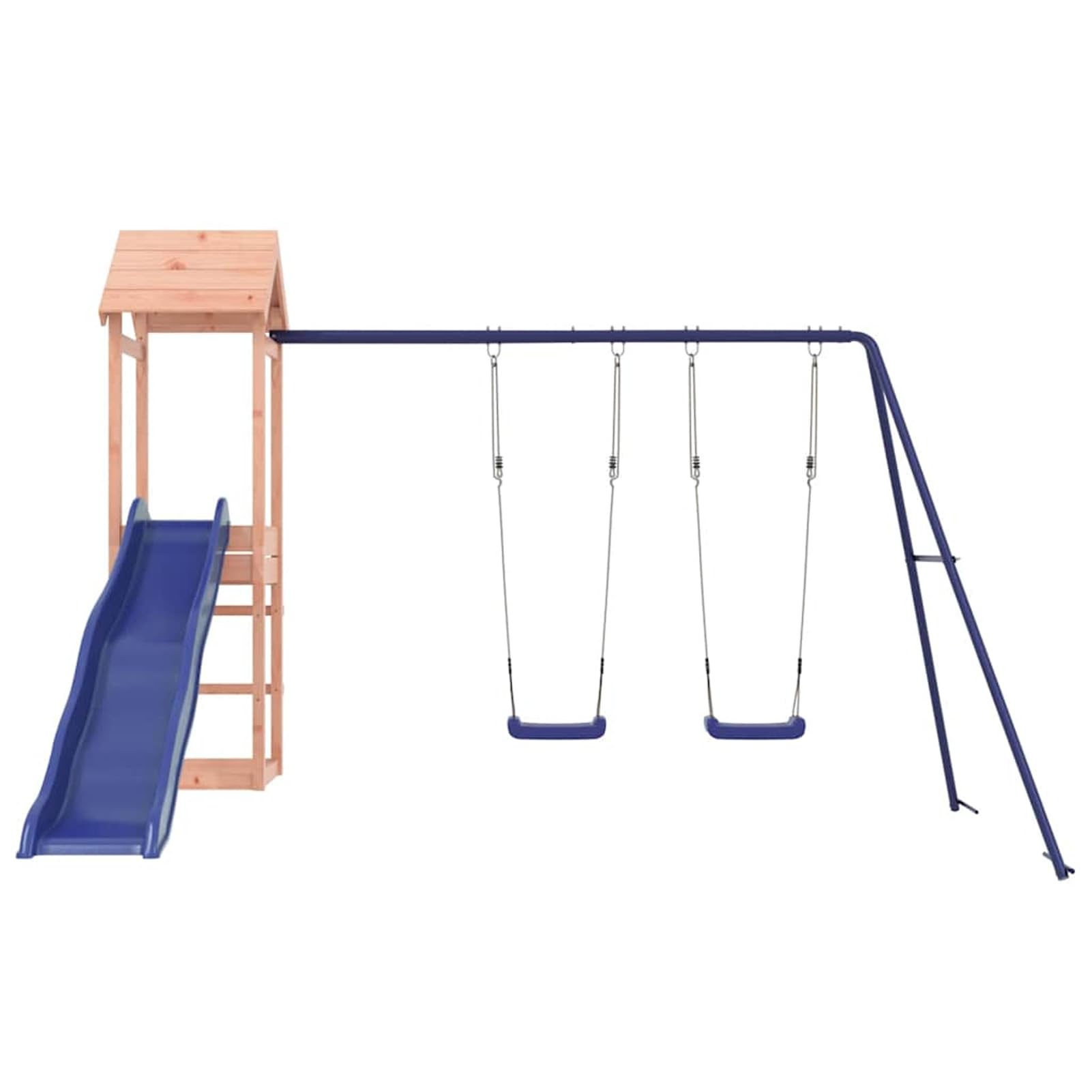 Gecheer Set da gioco esterno in legno massello di Douglas, struttura robusta con altalena e scivolo, parco giochi per bambini da giardino