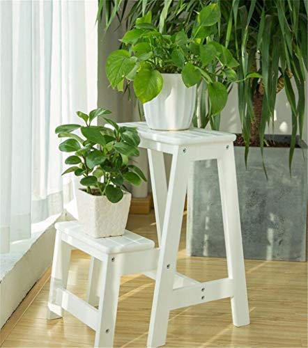 Échelle de tabouret pliant en bois massif blanc à double usage - 7