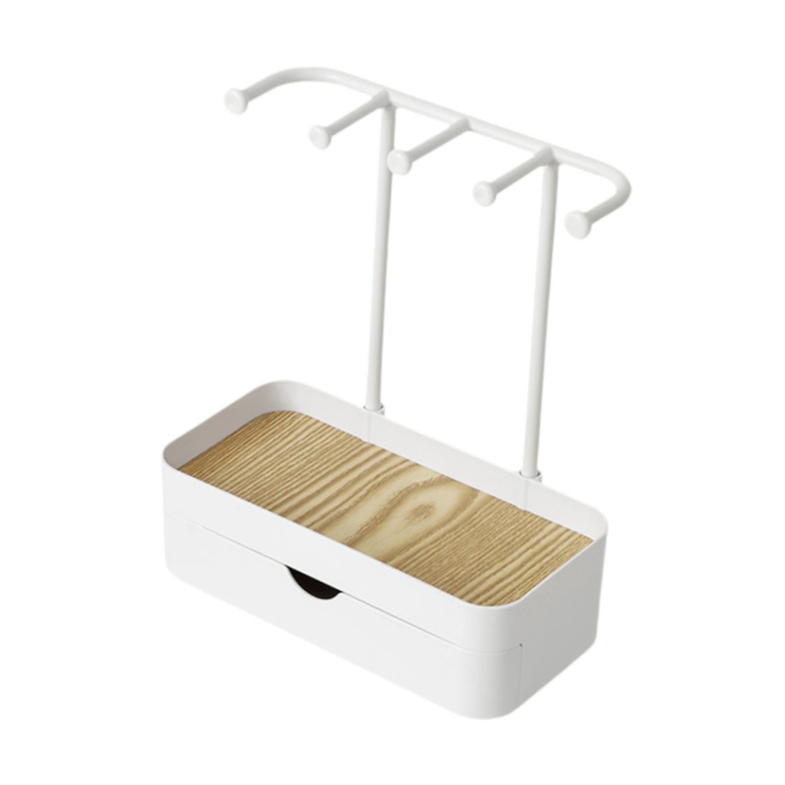 Caja expositora de joyas, organizador de 2 capas para relojes y accesorios, solución de almacenamiento ligera para colgar para escritorio y oficina, diseño que ahorra espacio