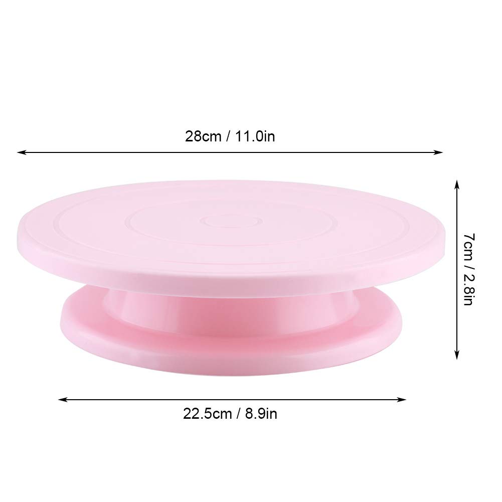 Giradischi Per Decorare Torte Rosa – Piatto Rotante In ABS Per Pasticceria, Diametro 14 Cm - 3