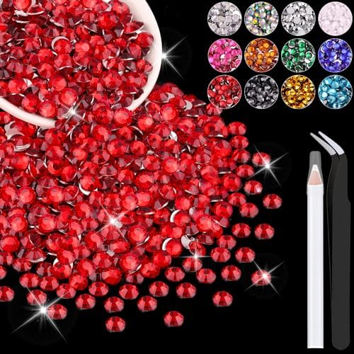 Amazon.com: 25000Pcs Resin Rhinestones with Tweezers for Crafting, Red ...