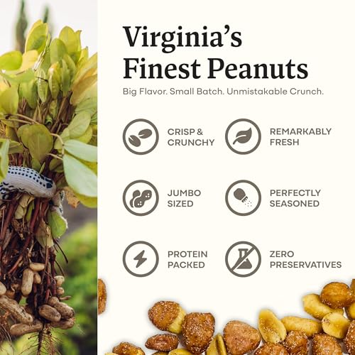 Image of Belmont Peanuts Gourmet Maple Bourbon Butter Toffee Mixer with Maple Bourbon-Spiced Sea Salt and Butter Toffee Virginia Peanuts, 18 oz (1 Pack) - Simple Ingredients, No Preservatives, Hand Seasoned