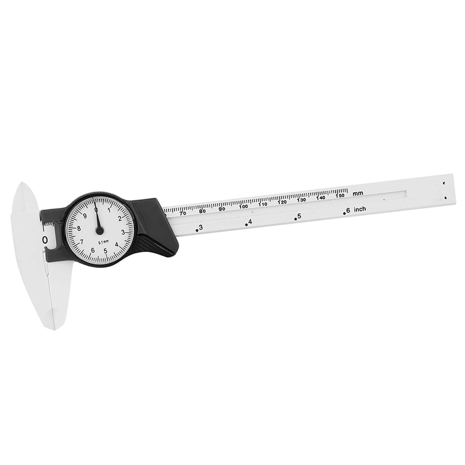quadrante in plastica calibro a corsoio righello strumento di misura professionale misura 150 mm bianco giallo (Culnflunc5Z-01)