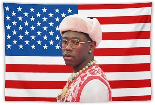 Miniatura 1 de NOsawa Tapiz de cantante Tyler para decoración del hogar, álbum de pared de rapero, arte para colgar en la pared, póster impreso con imagen de The