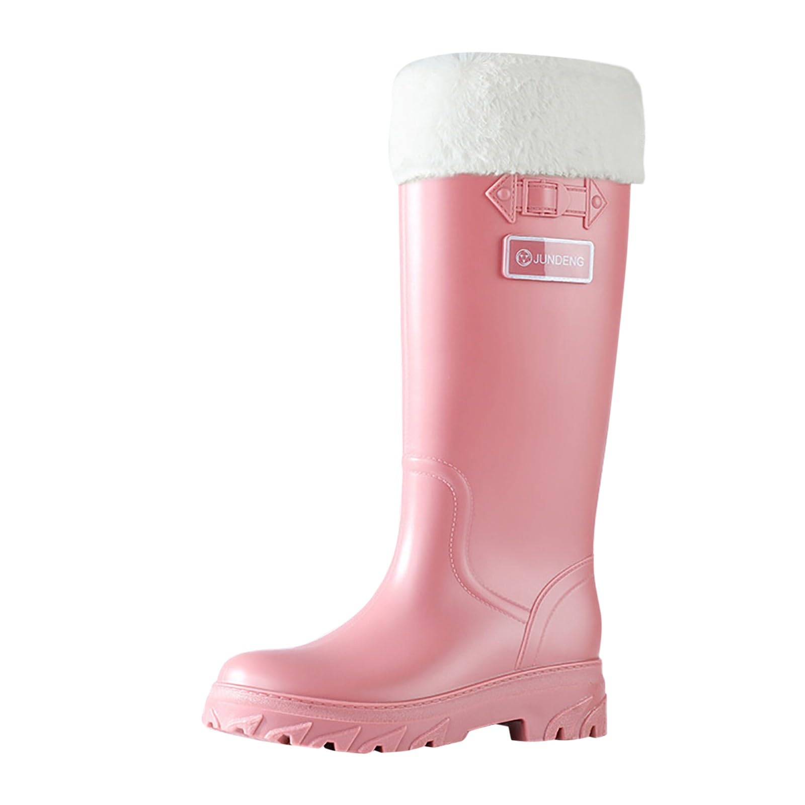Genérico Botas De Agua Mujer Caña Ancha, Botas De Agua Mujer, Ligero Impermeables Talla Grande Suela Gruesa Galochas Monocromo Holgados Casual Moda Cómodo Botas Adecuado Para Clima Frío
