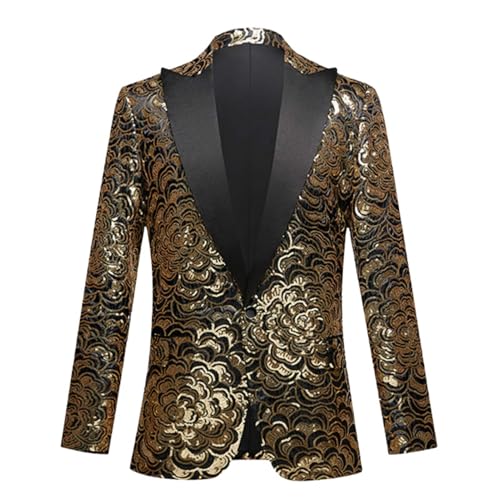 Blazer décontracté slim fit homme veste paillettes style fête chic élégant