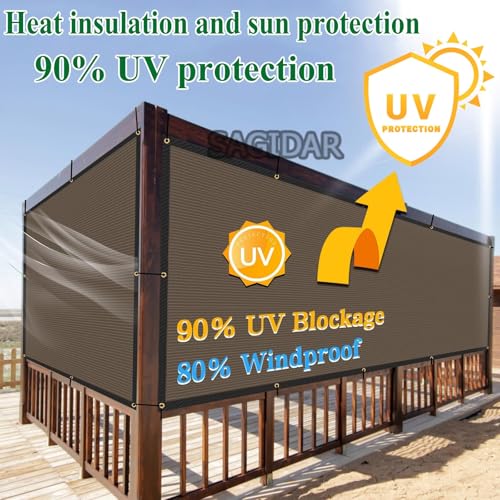 Toldo resistente al viento exterior rectangular marrón 6x6 6
