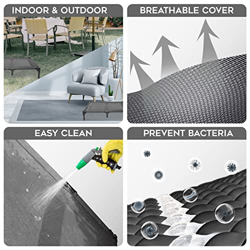 Suddus Elevated Dog Bed Replacement Cover, Raised Dog Bed Chew Proof Easy To Clean, Breathable Elevated Pet Bed Is Suitable For Indoor And Outdoor Use. Dog Cot Are Not Included (Xl/Grey) #TOP4