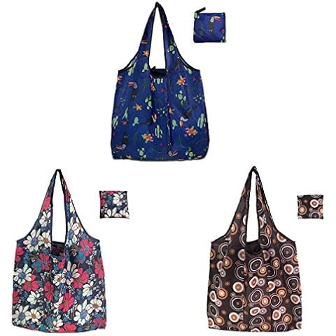 Reusable Grocery Bags, Foldable Shopping Bags 3 Pack (#4) Cover