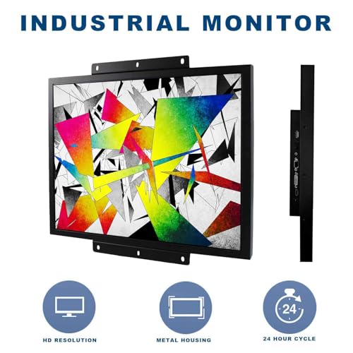 Image of VSDISPLAY 19'' 1280x1024 LCD Touchscreen Monitor 4:3 with H /D VGA DVI Input | for DIY Gaming /PC /Industrial Extra Display, 1000 Nits Brightness