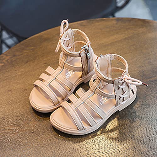 Kids Sandals Girls Shoes Girls Non-Slip Solid Sandals Baby Toddler Sandals Kids Rubber Girl's Shoes (Khaki, 3 Big Kids)3