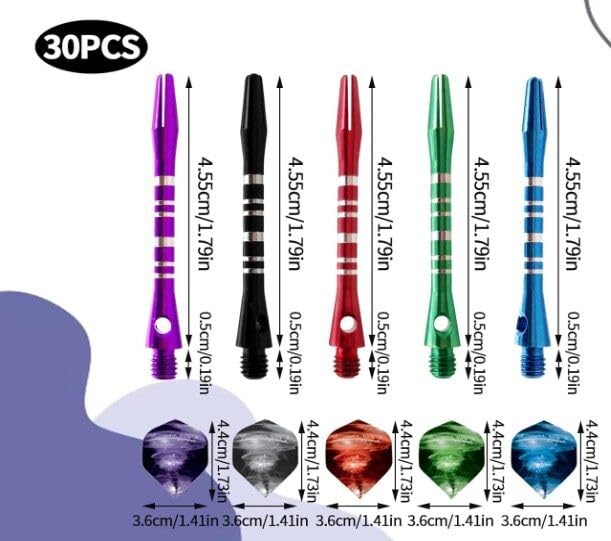 CooAooRoo 30 Pcs Dart Stems and Flights, Universal Darts Stems and Flights Sets - Image 2