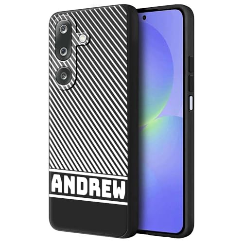 Image of Fashionury Back Cover Case for Samsung Galaxy M36 5G / Samsung Galaxy F36 5G | Matte Soft Silicon Flexible | Camera Bump Protection | Name with Pattern | Get Your Name on Mobile Cover (Black)