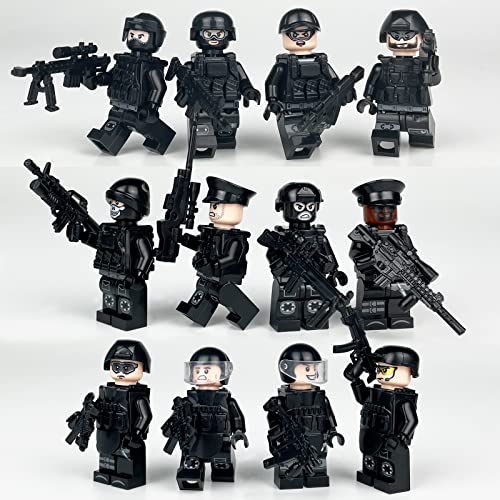 Na Toysvill Military Police Building Block Set For Kids - Swat Minifigures (12 Pcs) With Weapons And Accessories Gift #TOP30