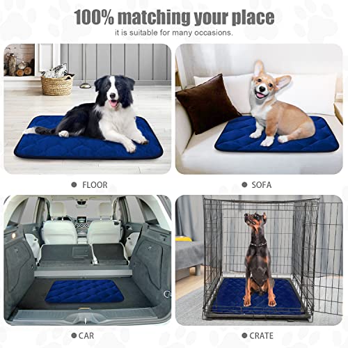 Furrybaby Dog Bed Mat Soft Crate Mat With Anti-Slip Bottom Machine Washable Pet Mattress For Dog Sleeping (Xl 48X30'', Navy Mat) #TOP5