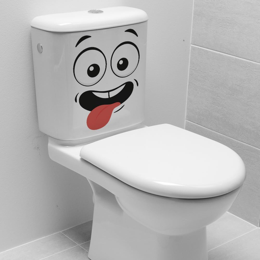 3pcs Creative Fun Bathroom Stickers Toilet Sticker Wall Sticker Bathroom Decor Cute Cartoon Expression Toilet Stickers Art Decor