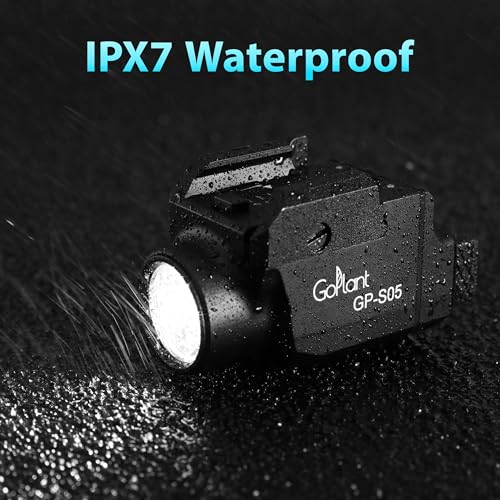 Image of 1500 Lumens Compact Pistol Flashlight, Aluminum Alloy Picatinny Flashlights Weapon Light, Subcompact Tactical Pistol Lights,LED White Light for Handgun, Rechargeable Gun Light