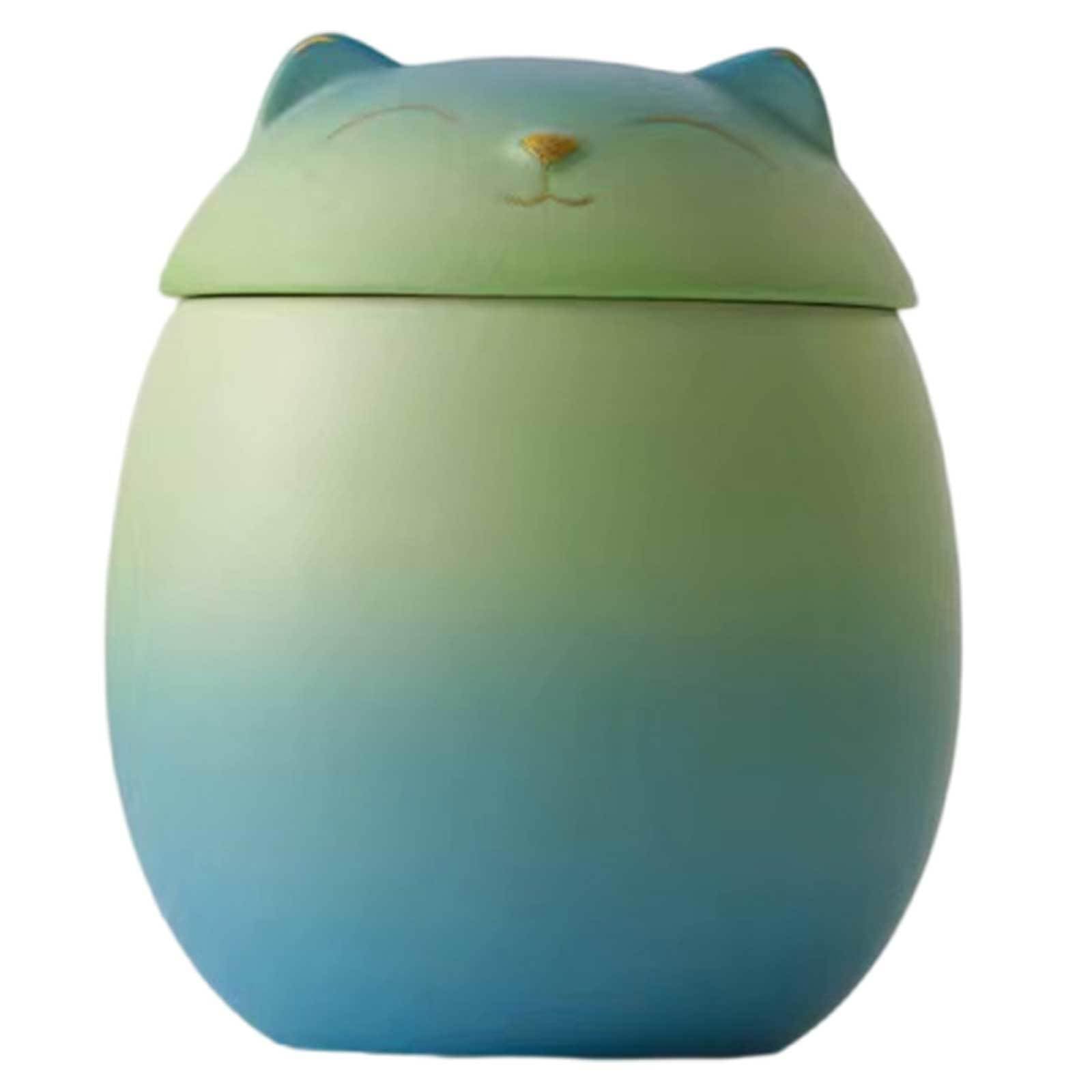 Ceramic urns, Funeral Urn Cremation Ashes for Pet Adult Human - Cats & Dogs Memorial Casket(Blue Green,Small)