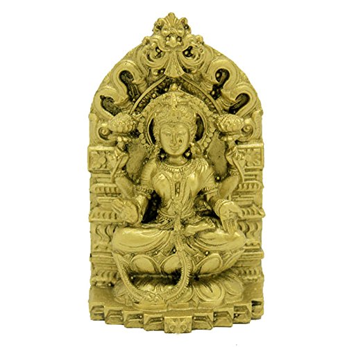 JRG Polyresin Lakshmi Brass Antique Finish (10.5 cm, Gold)