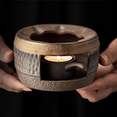Kkekos Clay Ceramic Teapot Warmer With Candle Holder Stand Japanese Vintage Tea Heater Tea Stove Warmer Wax Melt Warmer (Type2) #TOP3