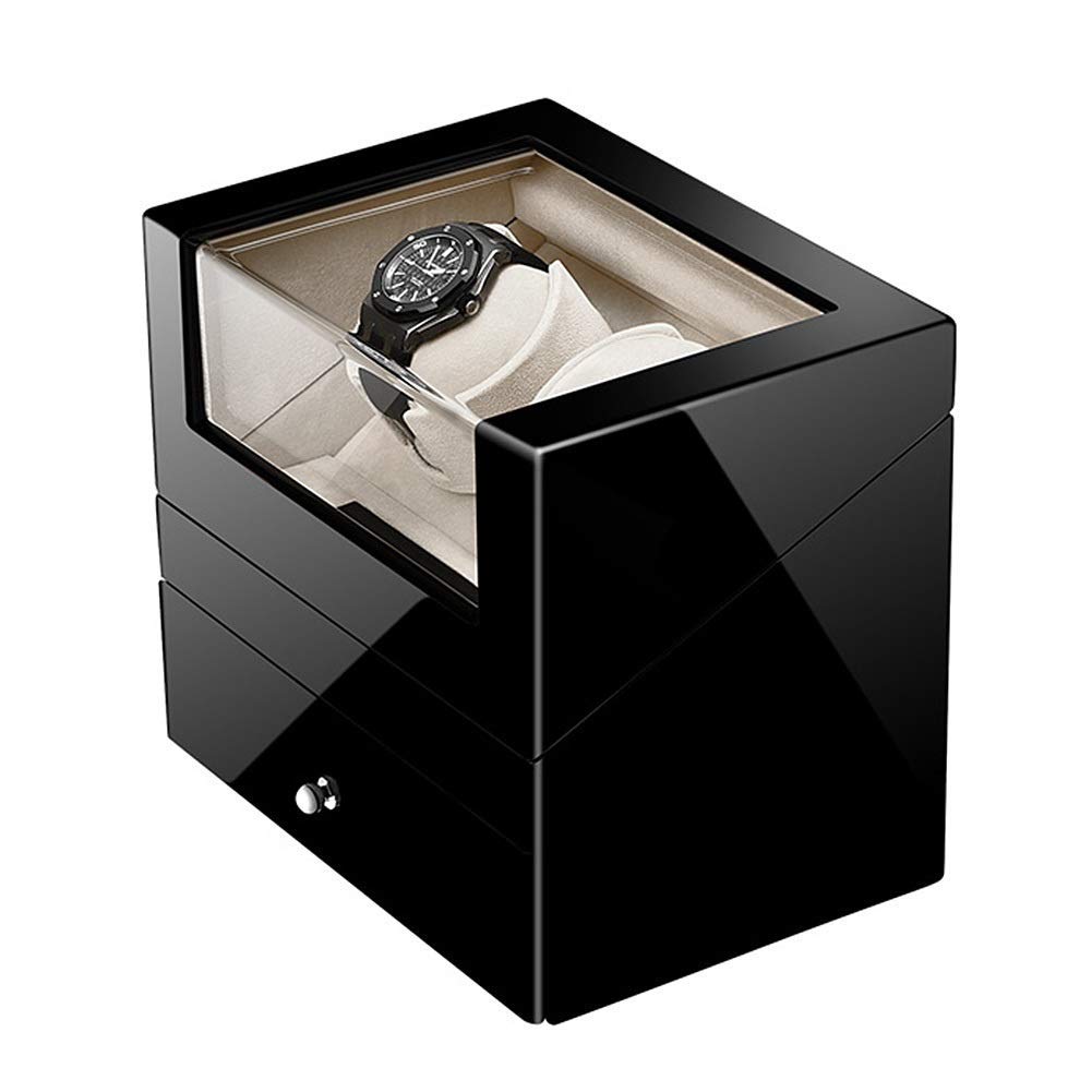 caricaorologi per 2 + 3 contenitori per Orologi caricaorologi Automatico con cassetto, Motore Display Digitale LCD lacca per Pianoforte 5 modalità di Rotazione