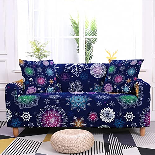 FANSU Housse de Canapé Extensible 1/2/3/4 Places avec Accoudoirs, Imprimé Mandala Exotique 3D Revêtement de Canapé Elastique Couverture de Sofa Protection...