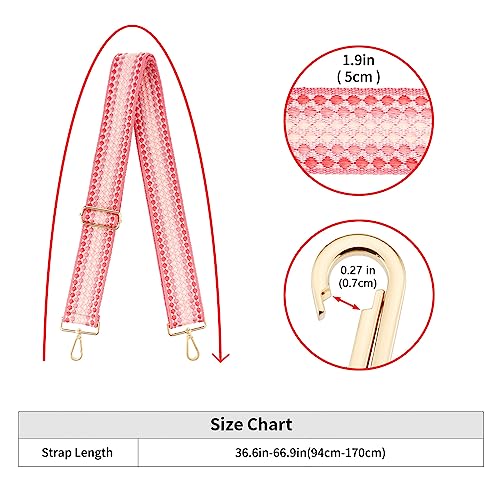 Image of Wide Shoulder Strap Adjustable Replacement Belt Guitar Style Crossbody Bag Handbag Strap Multicolor Canvas Straps(Wide:2in)(Color21)