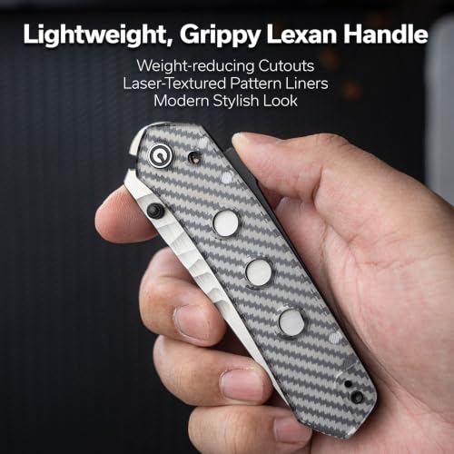 Image of CIVIVI Vision FG Pocket Knife, 3.54 inch Nitro-V Reverse Tanto Blade C22036-8 | Superlock Folding Knife with Lexan Handle, Reversible Ambidextrous Clip for EDC Camping Hiking