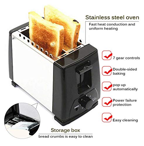 Frühstück-Maschine, Multi-Funktions-Edelstahl-Toaster Home Mini Sandwich Maker 6-Pegeleinstellung, Küchengeräte kshu – Bild 3