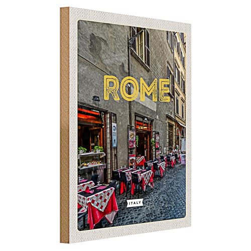 Targa in legno | ROME | caffetteria italiana | decorazione nostalgica | 30 cm x 40 cm