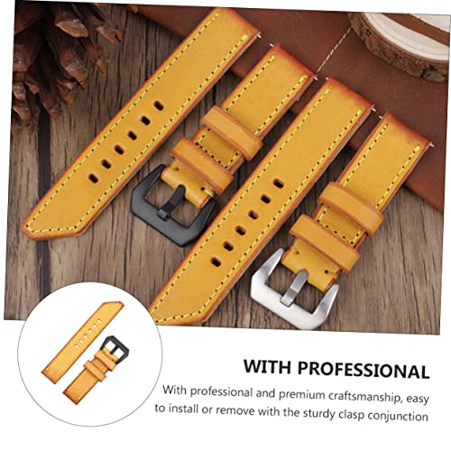 Correa de reloj de cuero para reemplazo de reloj con pulsera de de vaca unisex resistente 2