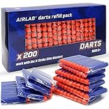 Airlab 200pcs Darts Refill Foam Bullets Ammo for Nerf N-Strike Elite Blasters Gun, Blue