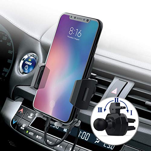 Soporte Móvil para Coche,Avolare® Soporte Universal Smartphone Coche para Rejillas Ventilación,360° Rotación,Clip 3 Niveles,Pies Móviles Compatible con iPhone,Samsung,Xiaomi,Huawei,Android Smartphone