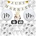 Just Married Hochzeit Deko Set, TELIYE 46 Stück Luftballons Hochzeit, MR und MRS Ballons Hochzeitsdeko Luftballon und Girlande Banner Just Married Ballon für Party Brautpaar Dekoration Auto